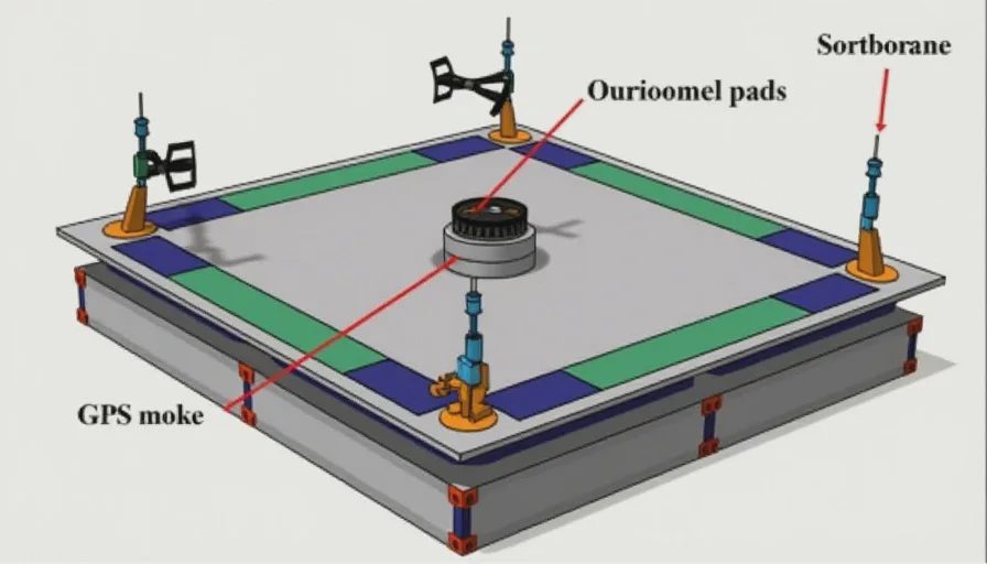 Dual-layer vibration isolation mounting frame for sensors.