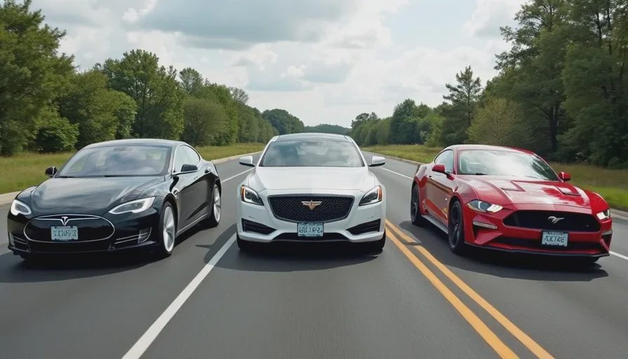 Three AV systems hesitating at empty roundabout yield line.