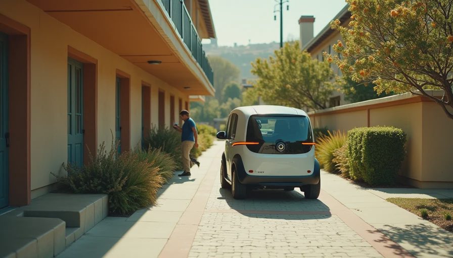 Visual context for tesla driverless delivery fire lane