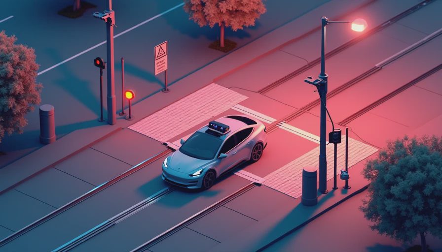 Visual context for tesla fsd railroad crossing